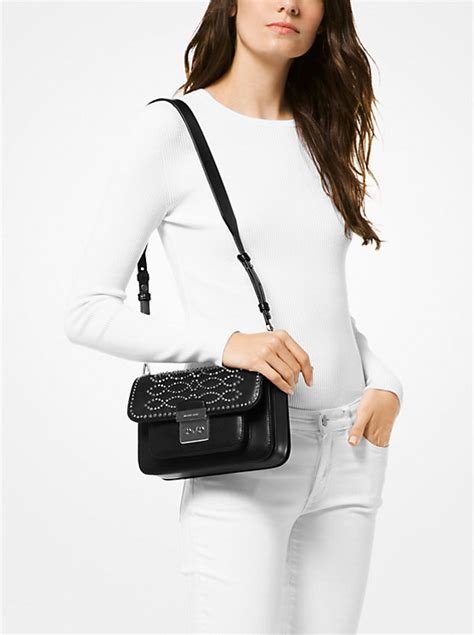 michael kors sloan editor studded leather shoulder bag|Sloan Editor Studded Leather Shoulder Bag .